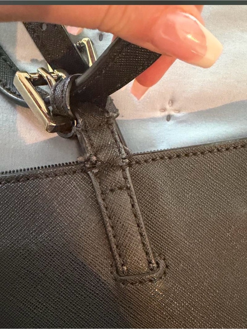 Tory Burch Black Leather Tote with Gold Logo - Picture 7 of 7